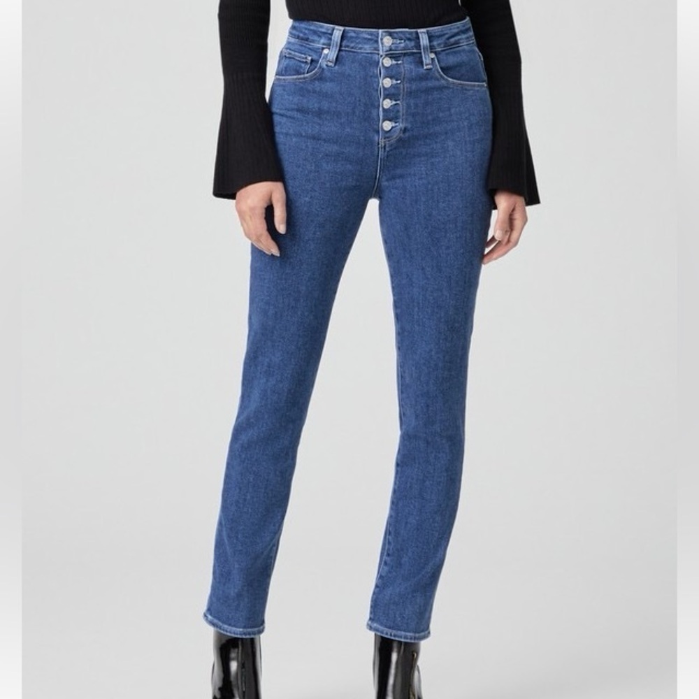 PAIGE Sarah Slim Jeans in Dark Blue Denim
